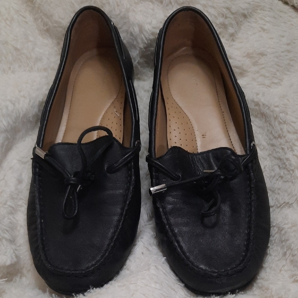 Michael Kors Black Leather Loafers - Picture 1 of 6